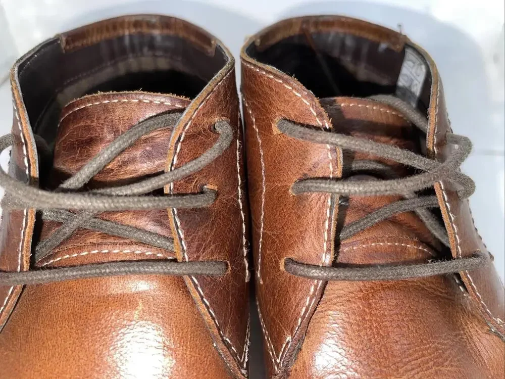 Steve Madden Chukka Boots Mens Size 8 Brown Leather Lace Up Casual P-IVON 982